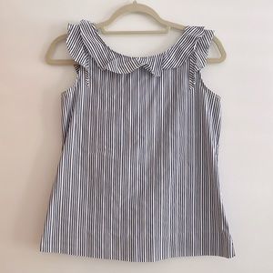 Seersucker Blue and White Top